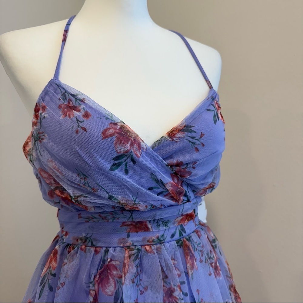 City Studio Tulle Tiered Floral Floral Babydoll Maxi Dress HOCO Gown Wedding 0 - Picture 4 of 13